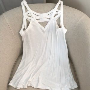 White cut out tank